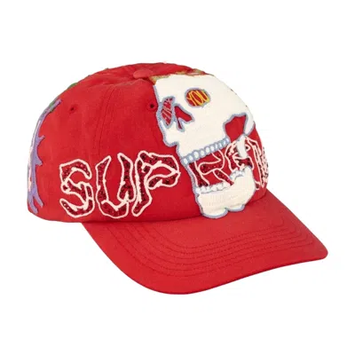 Supreme Wfst 6-panel Cap In Red