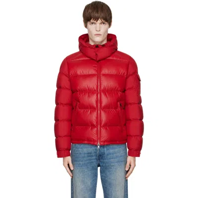 Moncler Maya Jacket Quilted Nylon Down Jacket In 45d - Bright Red