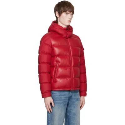 Moncler Maya Jacket Quilted Nylon Down Jacket In 45d - Bright Red