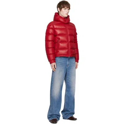 Moncler Maya Jacket Quilted Nylon Down Jacket In 45d - Bright Red