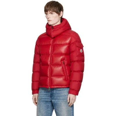 Moncler Maya Jacket Quilted Nylon Down Jacket In 45d - Bright Red