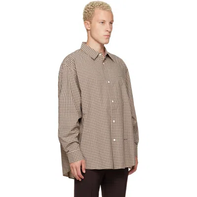 Marni Beige Micro-check Shirt In Multi