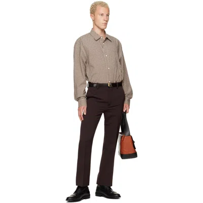 Marni Beige Micro-check Shirt In Multi