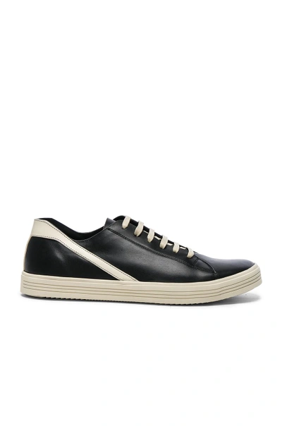 Shop Rick Owens Leather Geothrasher Sneakers In Black. In Black & White