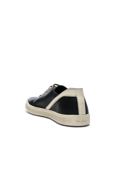 Shop Rick Owens Leather Geothrasher Sneakers In Black. In Black & White