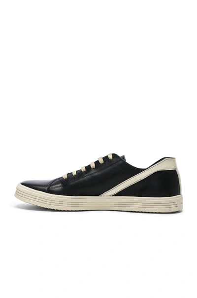 Shop Rick Owens Leather Geothrasher Sneakers In Black. In Black & White