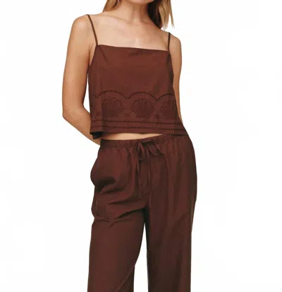 Bella Dahl Button Back Crop Top In Sea Glass Brown In Brown