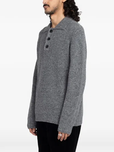 Minimum Lorey Ribbed-knit Sweater In Gray