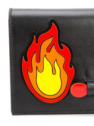 Shop Yazbukey Fire Patch Chain Bag In Black