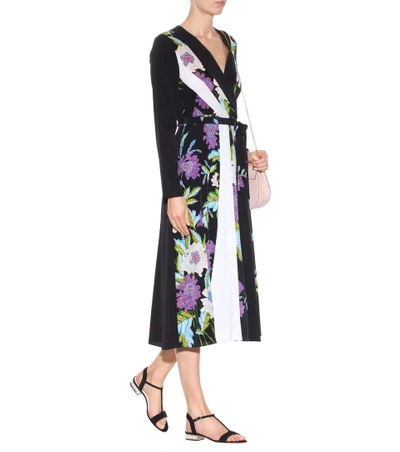 Shop Diane Von Furstenberg Penelope Printed Silk Dress In Black