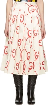 GUCCI Ivory Silk 'GG' Skirt