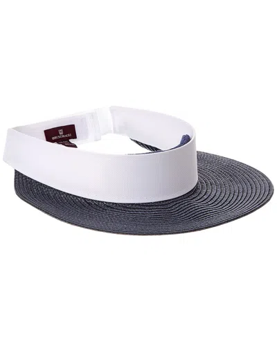 Bruno Magli Straw Visor In Blue