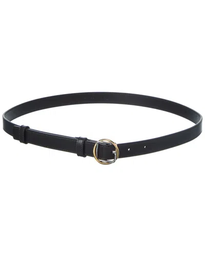 Jacquemus Salon Leather Belt Slim Adjustable Design In Black