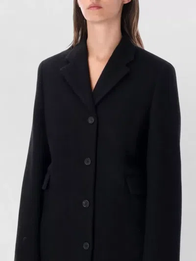 Prada Single Breasted Coat In Black