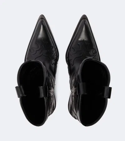 Acne Studios Bouni Leather Cowboy Boots In Black
