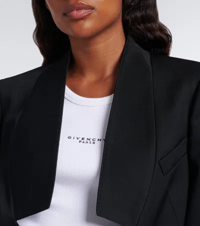 Givenchy Reverse Lapel Wool Grain De Poudre Jacket In Black