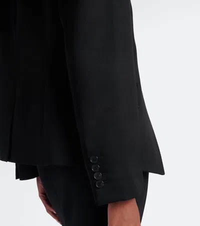 Givenchy Reverse Lapel Wool Grain De Poudre Jacket In Black
