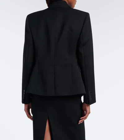 Givenchy Reverse Lapel Wool Grain De Poudre Jacket In Black