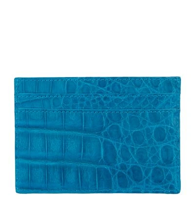 Nancy Gonzalez Crocodile Card Holder In Bright Blue