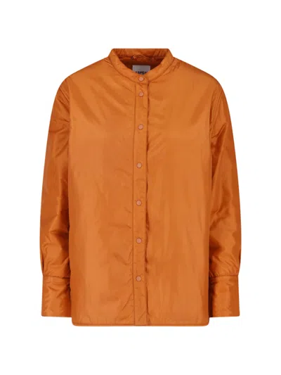 Aspesi Orange Button-up Technical Fabric Jacket In Orange