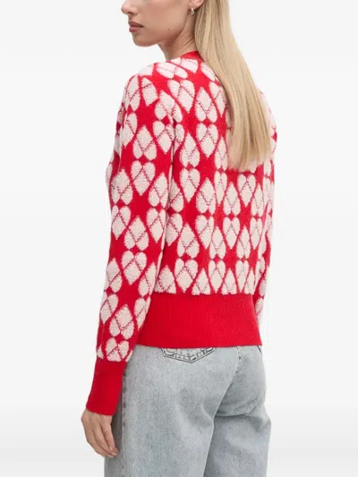 Benetton Heart Pattern Sweater In Multi