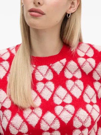 Benetton Heart Pattern Sweater In Multi