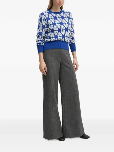 Benetton Argyle Pattern Sweater In Blue