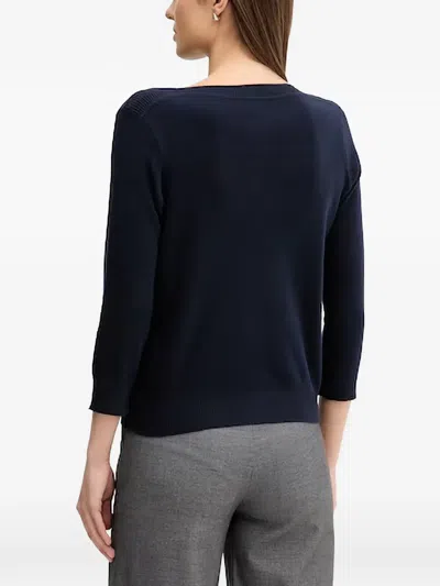 Benetton Boat-neck Pullover In Blue