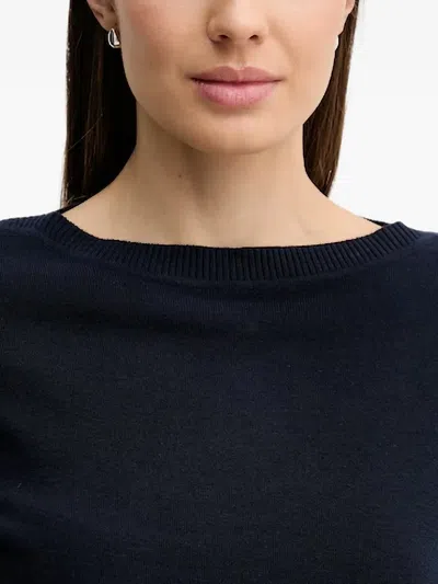 Benetton Boat-neck Pullover In Blue