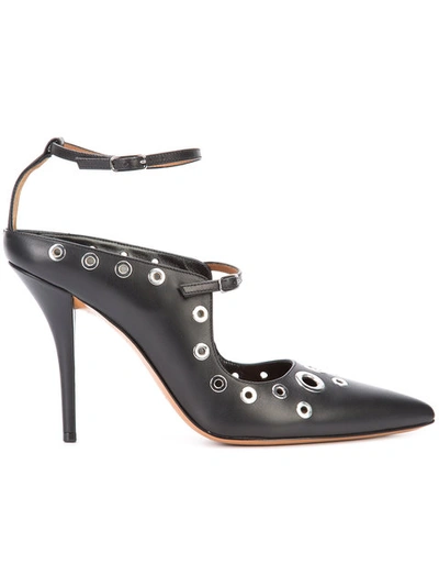 Givenchy Grommeted Leather Point-toe Pumps In Black