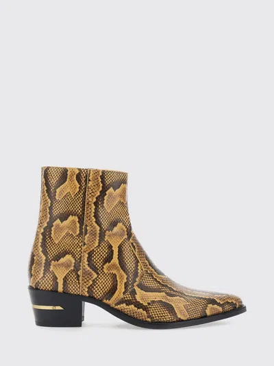 Amiri Beige Python Embossed Ryder Boots In Brown