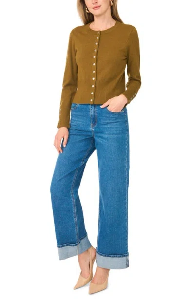 1.state Button Front Cardigan In Brown
