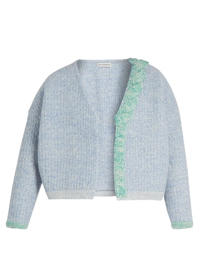 Vika Gazinskaya Plaited-detail Wool Open Cardigan In Blue Multi