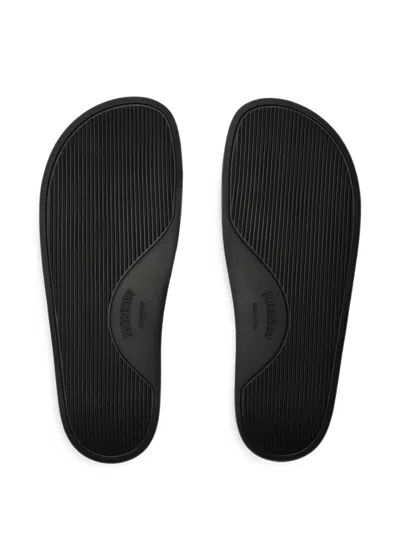 Burberry Check Slides In Brown