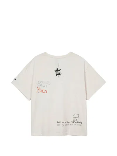 Protocol Index Hand-drawing Washed T-shirt In White