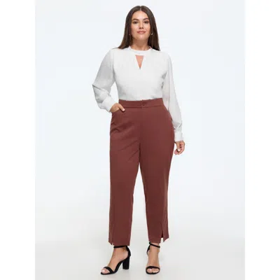 Bloomchic Solid Cut Out Neck Blouse In White