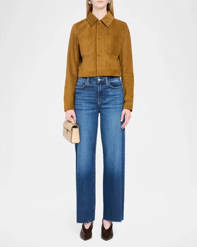 Frame The Suede Small Jacket In Saddle