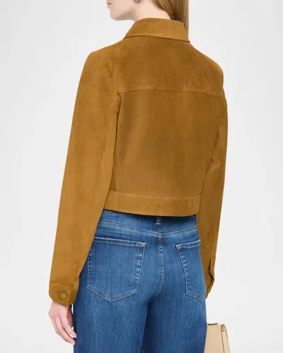 Frame The Suede Small Jacket In Saddle