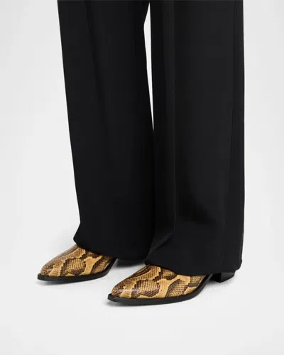 Amiri Beige Python Embossed Ryder Boots In Brown