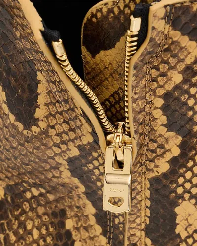 Amiri Beige Python Embossed Ryder Boots In Brown