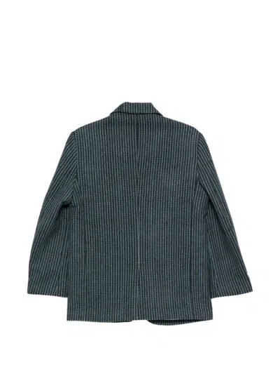 Stella Nova Check-pattern Logo-patch Blazer In Blue