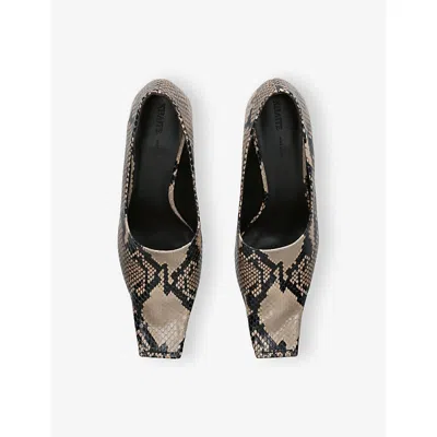 Khaite Marlene Snake-effect Leather Pumps In Taupe