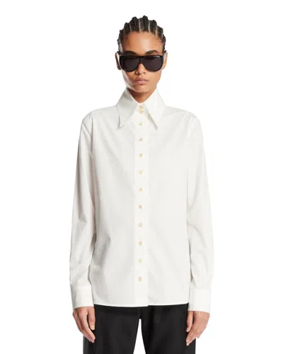 Khaite Ivy Cotton-poplin Shirt In White