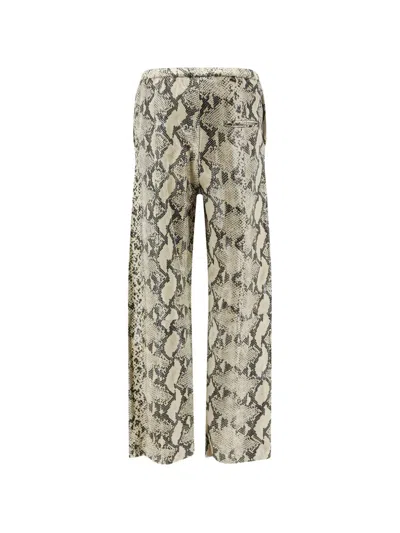 Alysi Python-print Leather Trousers In Brown