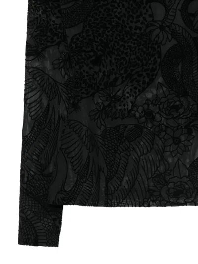 Just Cavalli Devoré Animal-pattern T-shirt In Black