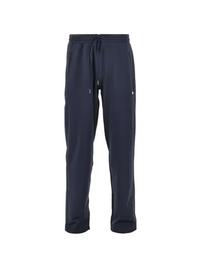 Ea7 Drawstring Logo-plaque Track Pants In Blue