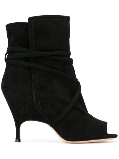 Shop Alchimia Di Ballin Open Toe Ankle Boots In Black