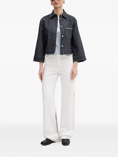 Mos Mosh Patterned Button-up Jacket In Blue