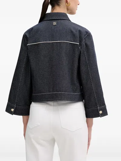 Mos Mosh Patterned Button-up Jacket In Blue