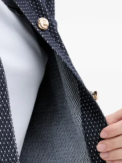 Mos Mosh Patterned Button-up Jacket In Blue